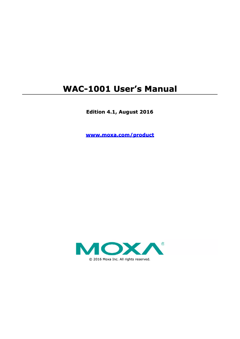 Page 1 de la notice Manuel utilisateur Moxa WAC-1001