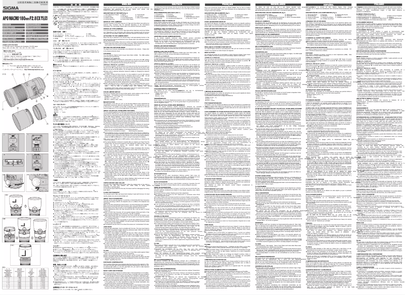 Image de la première page du manuel de l'appareil 180mm f2.8 APO DG OS HSM Macro