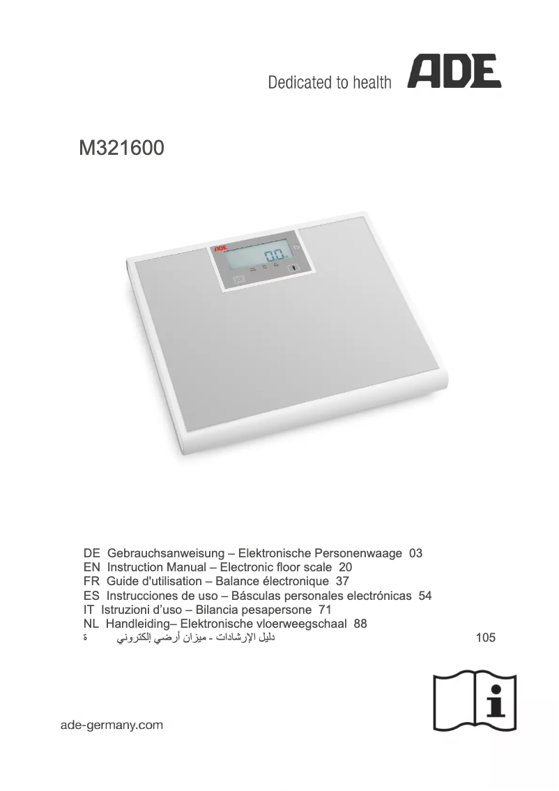 Page n°1 - Manuel utilisateur ADE M321600-210429