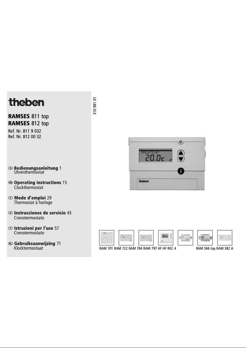 Page n°1 - Manuel utilisateur Theben RAMSES 811 top