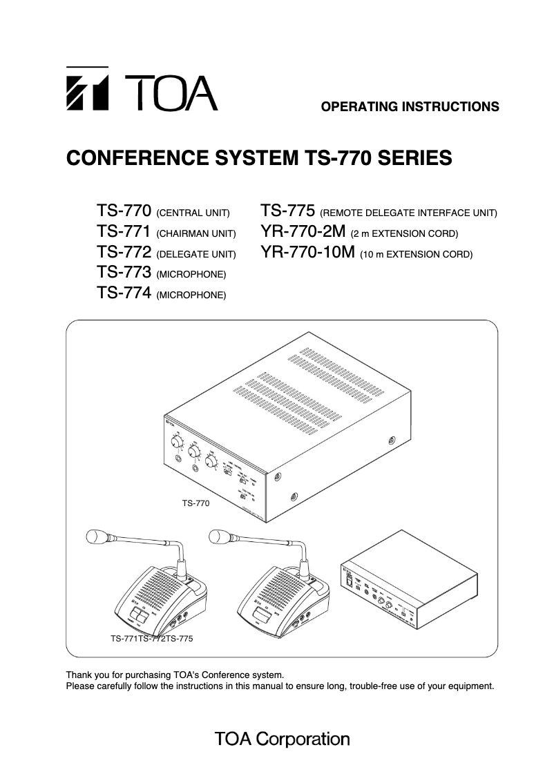 Page n°1 - Manuel utilisateur TOA TS-774