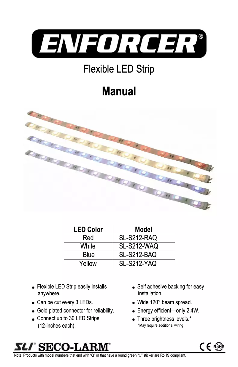 Page 1 de la notice Manuel utilisateur Enforcer SL-S212-RAQ
