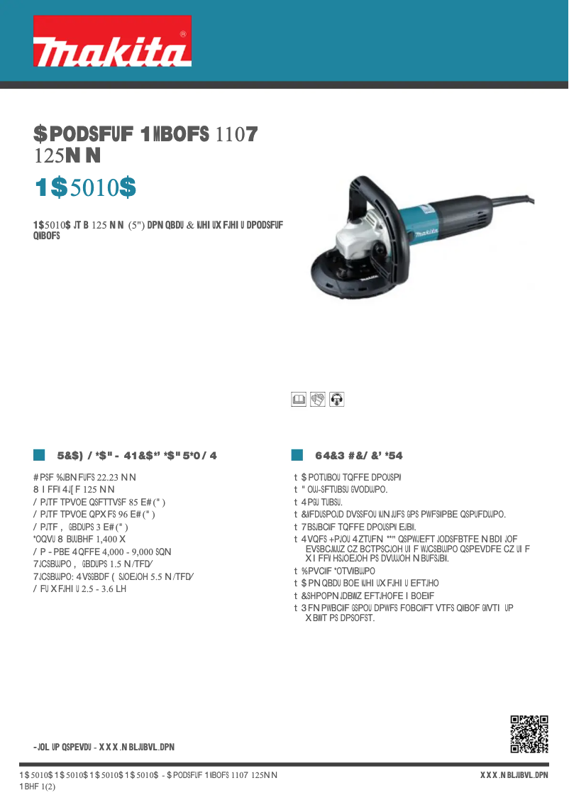 Page 1 de la notice Fiche technique Makita PC5010C