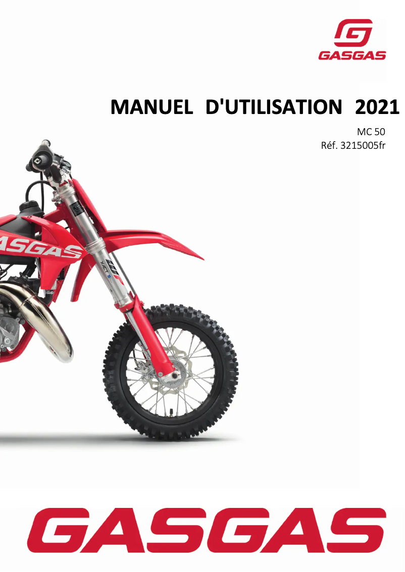 Page 1 de la notice Manuel utilisateur GasGas MC 50 (2021)