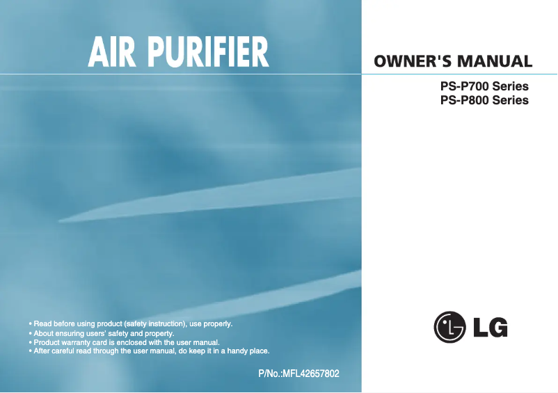 Page 1 de la notice Manuel utilisateur LG PS-P700WF