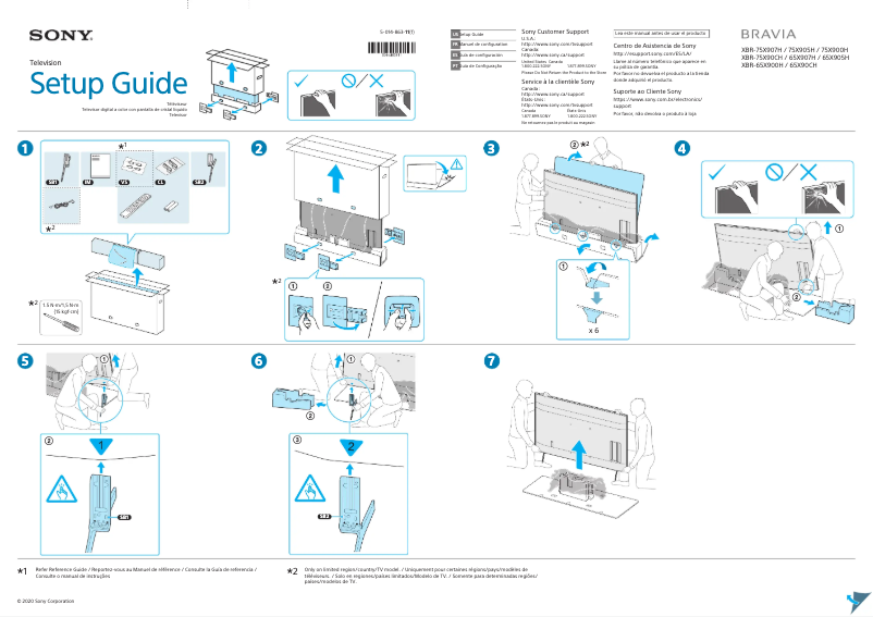 Page n°1 - Guide d'installation Sony Bravia XBR-75X90CH