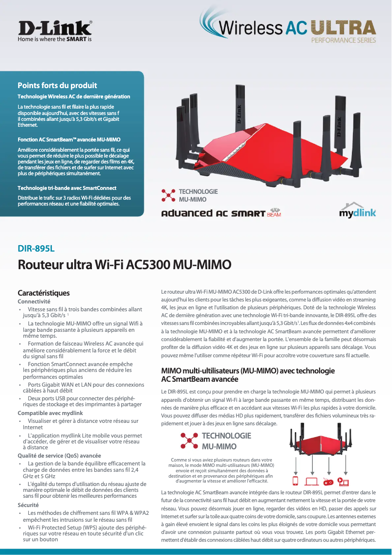 Page n°1 - Fiche technique D-Link DIR-895L