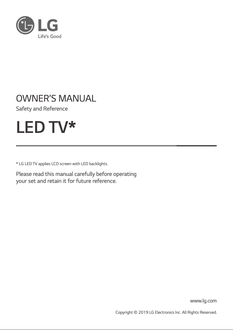 Page n°1 - Manuel utilisateur LG 43UM7400PCA