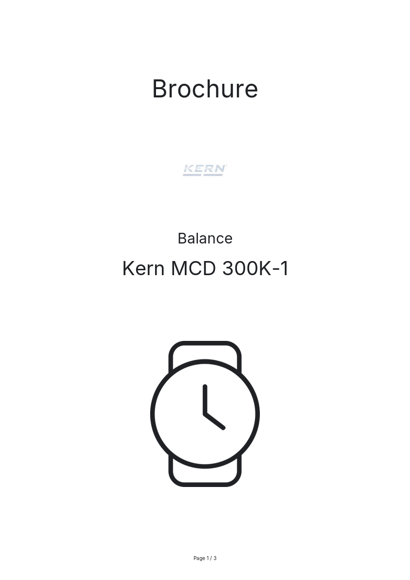 Page n°1 - Brochure Kern MCD 300K-1