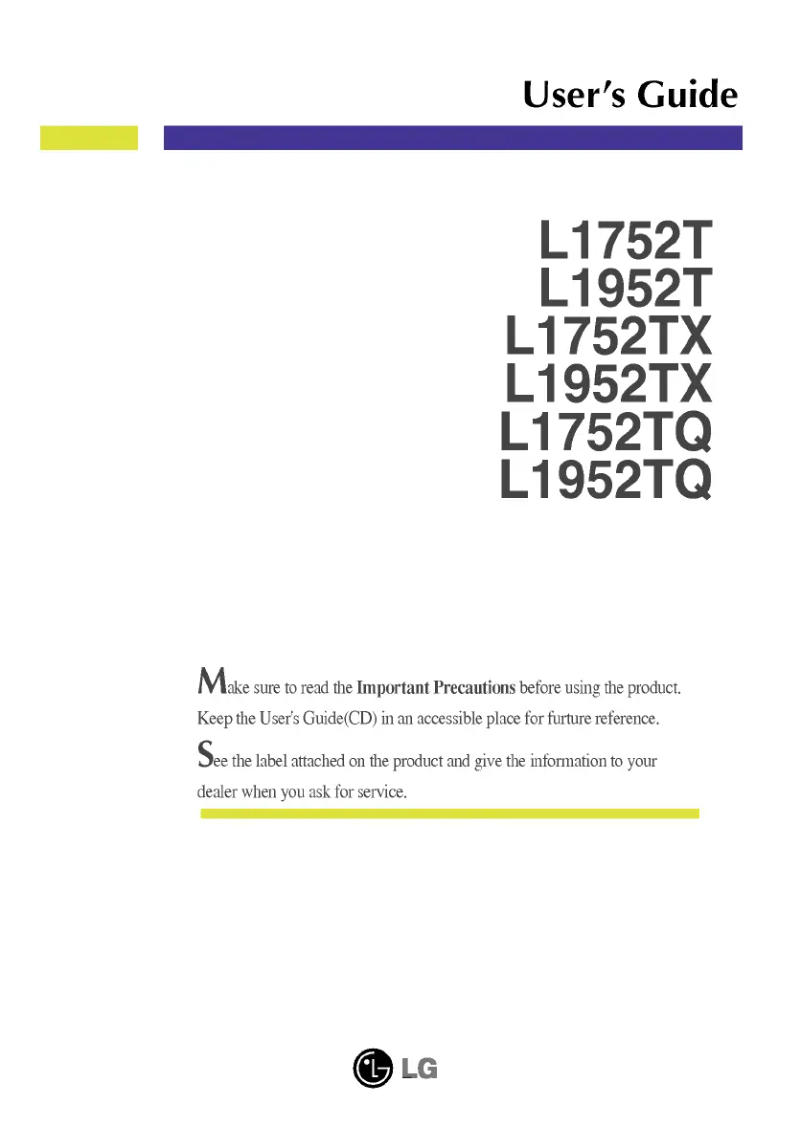 Imagen de la primera página del manual del dispositivo L1752T-SF