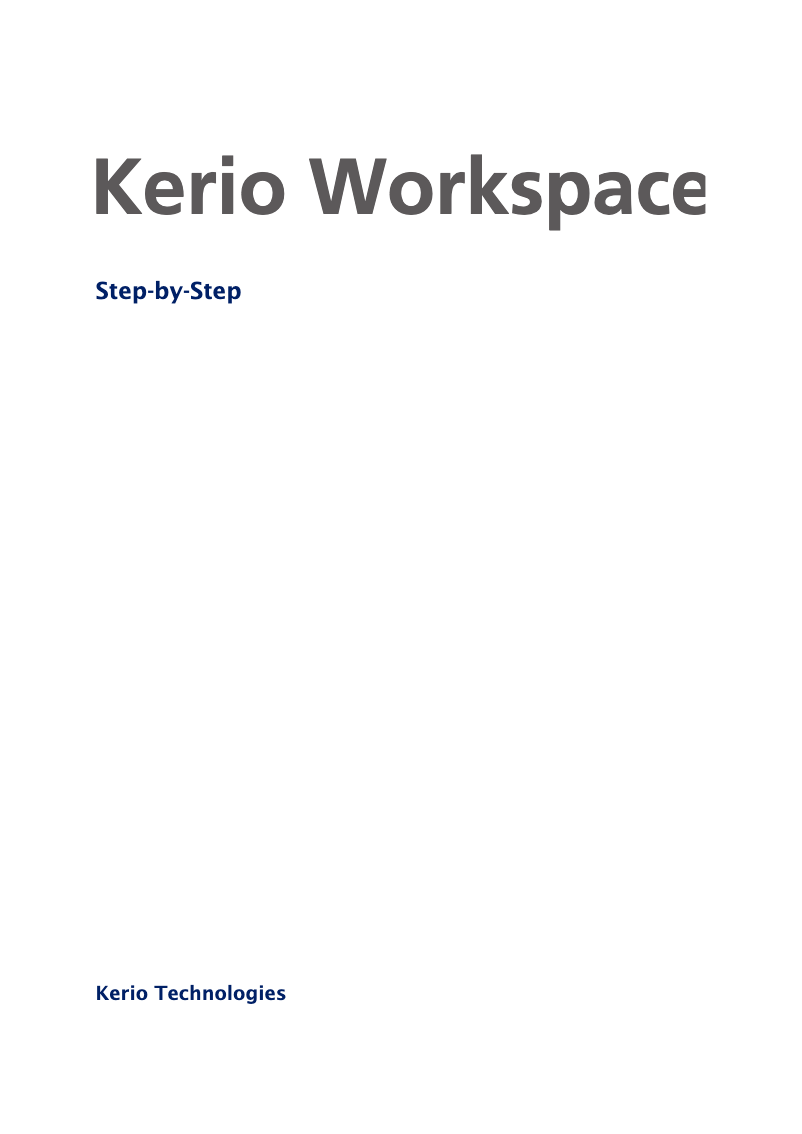 Image de la première page du manuel de l'appareil Workspace