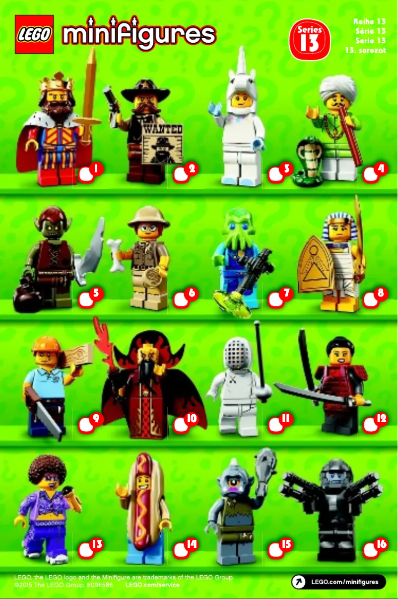 Page n°1 - Consignes visuelles Lego Minifigures 71008