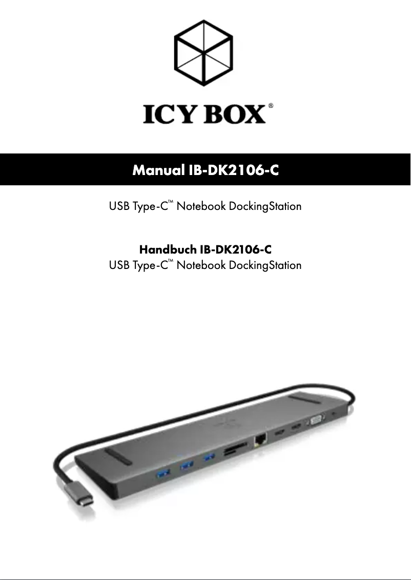 Page 1 de la notice Manuel utilisateur Raidsonic IB-DK2106-C