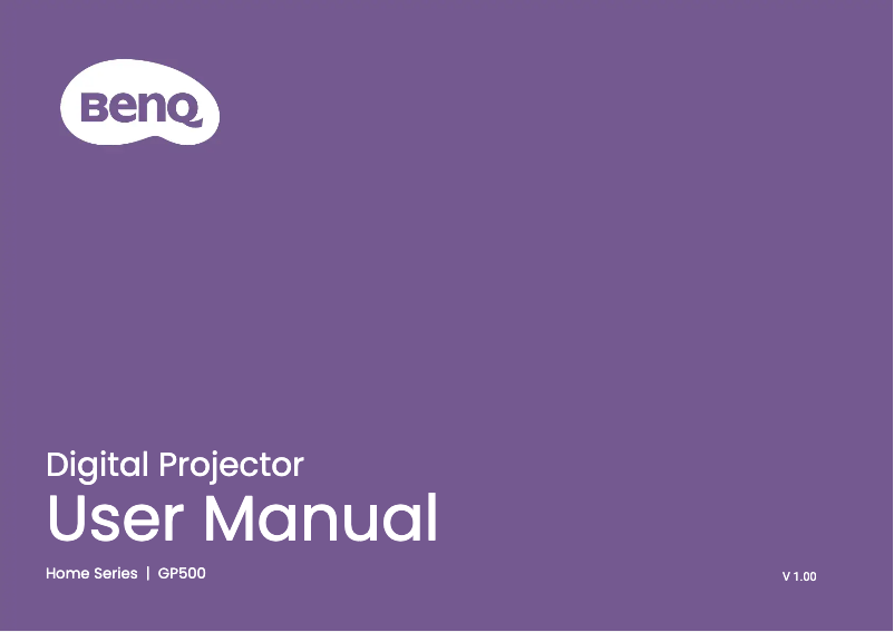 Page 1 de la notice Manuel utilisateur BenQ GP500