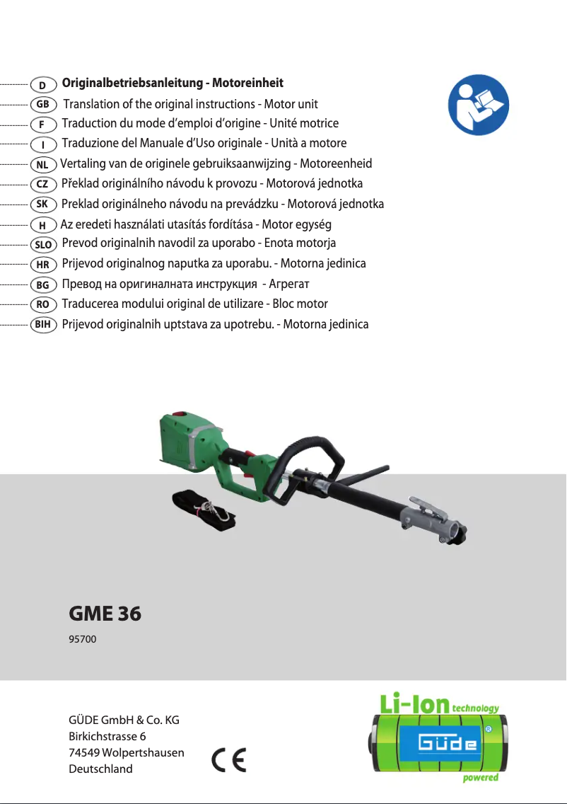 Image de la première page du manuel de l'appareil GME 36