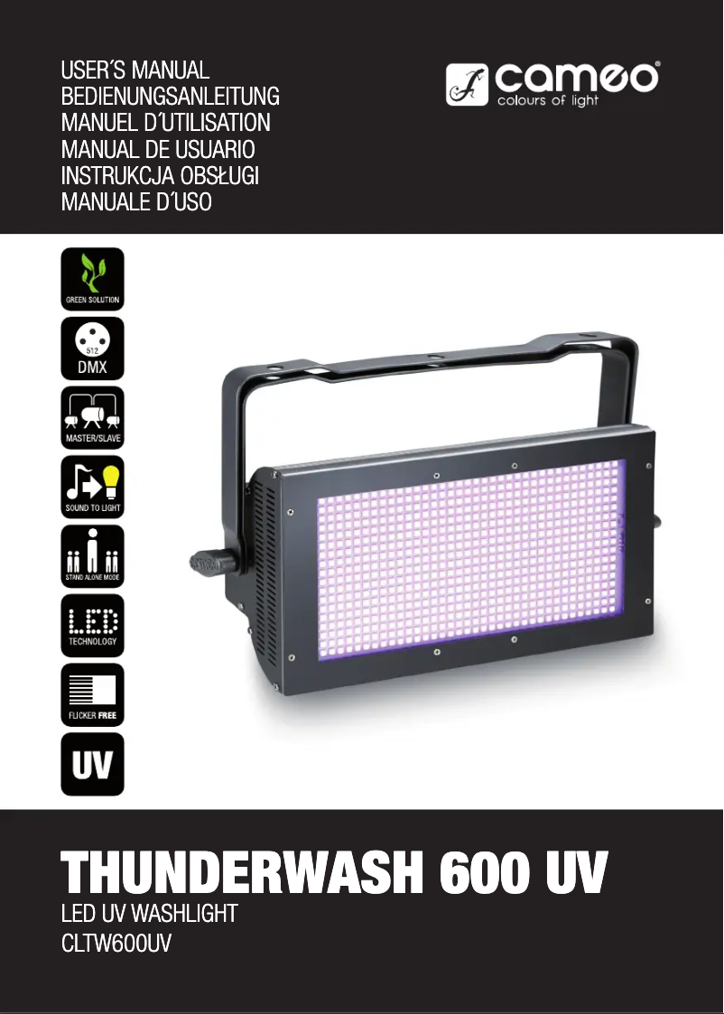 Page n°1 - Manuel utilisateur Cameo ThunderWash 600 UV