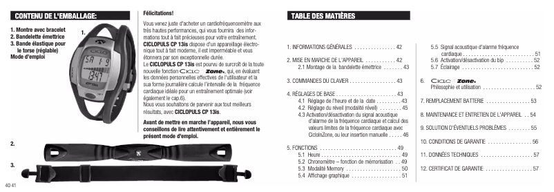 Image de la première page du manuel de l'appareil CP 13 IS Puls