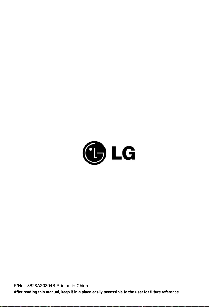 Page n°1 - Manuel utilisateur LG AMNH126BTG0