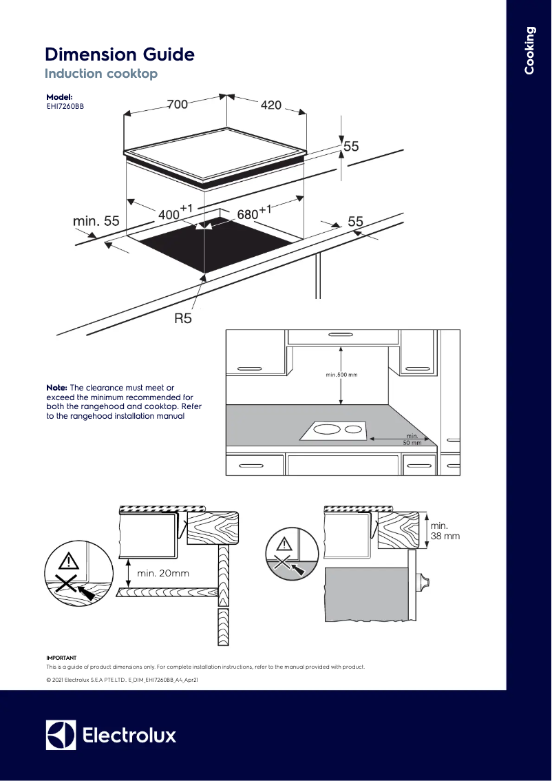 Page 1 de la notice Manuel utilisateur Electrolux EHI7260BB