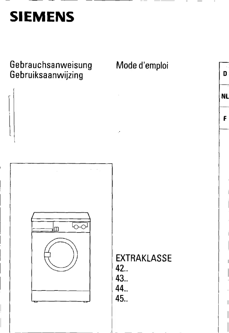 Page 1 de la notice Manuel utilisateur Siemens WM4403
