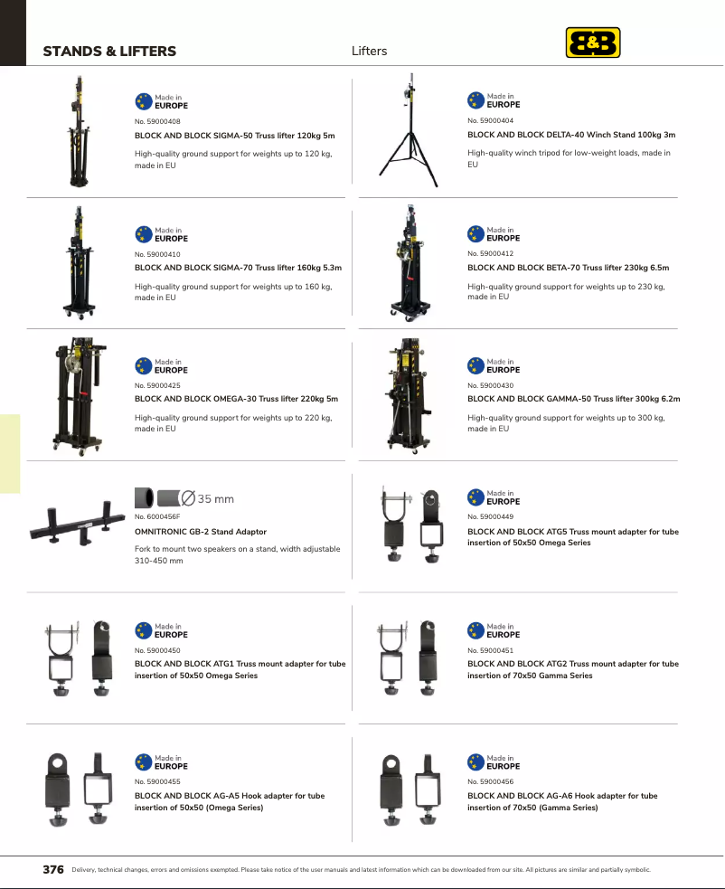 Page n°1 - Catalogue Block & Block OMEGA-30