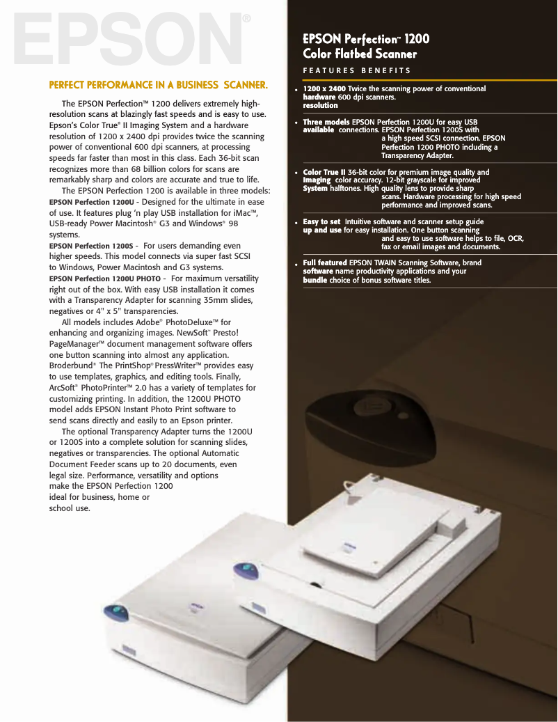 Image de la première page du manuel de l'appareil Perfection 1200U Photo