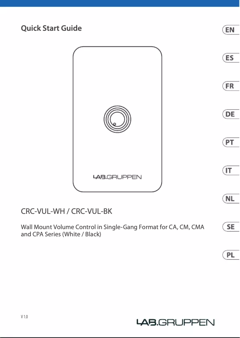 Imagen de la primera página del manual del dispositivo CRC-VUL-WH