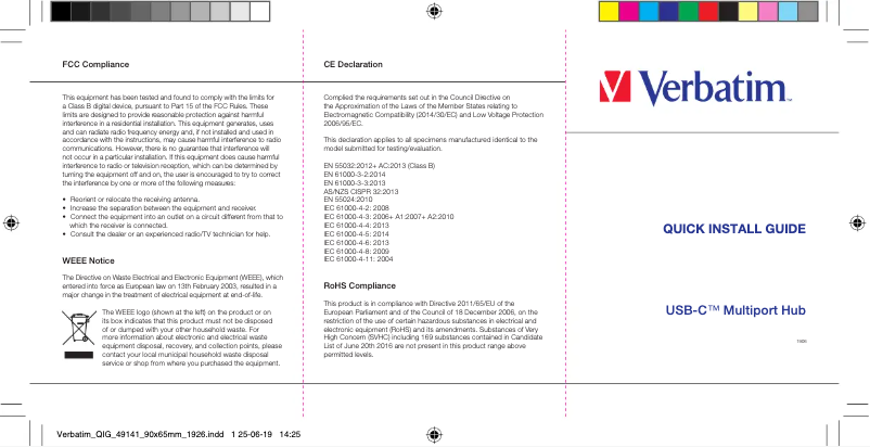 Image de la première page du manuel de l'appareil USB-C Multiport Hub