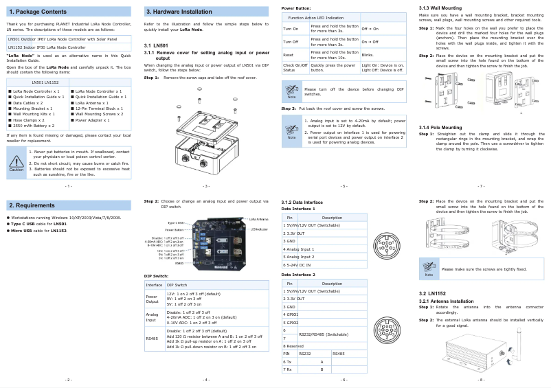Page 1 de la notice Manuel utilisateur Planet LN1152