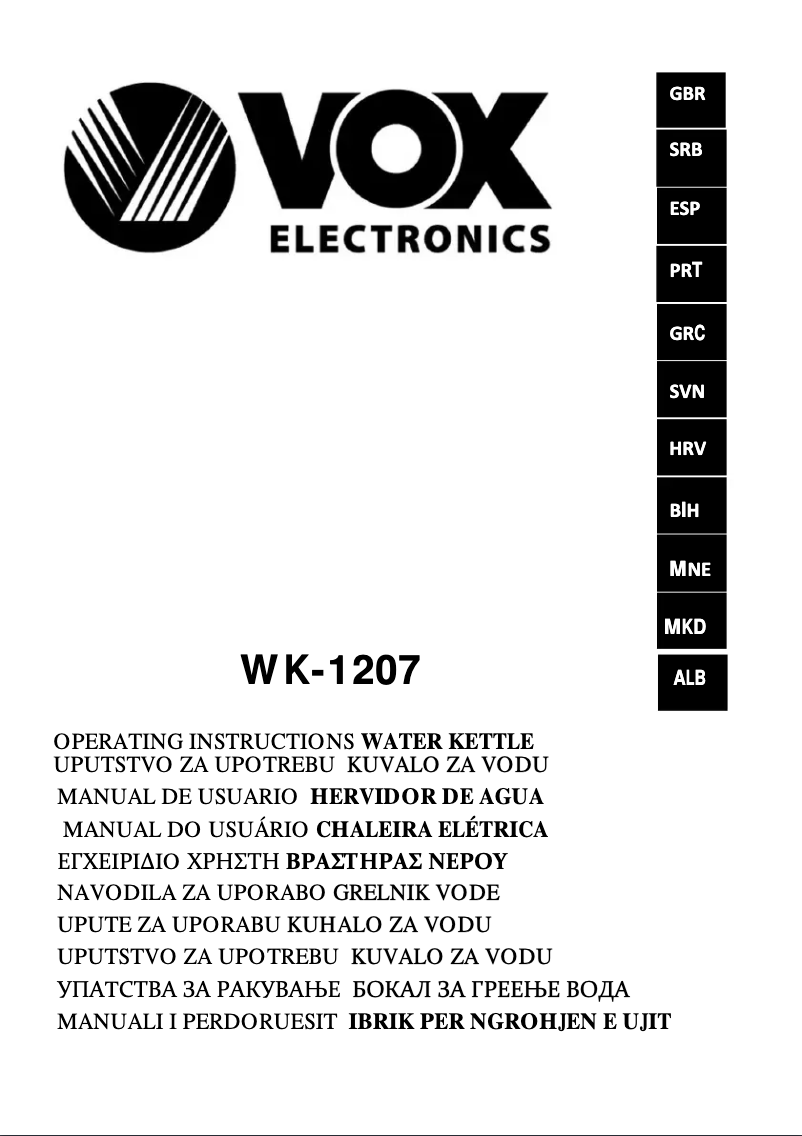 Image de la première page du manuel de l'appareil WK1207