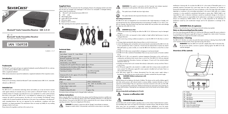 Image de la première page du manuel de l'appareil SBR 3.0 A1