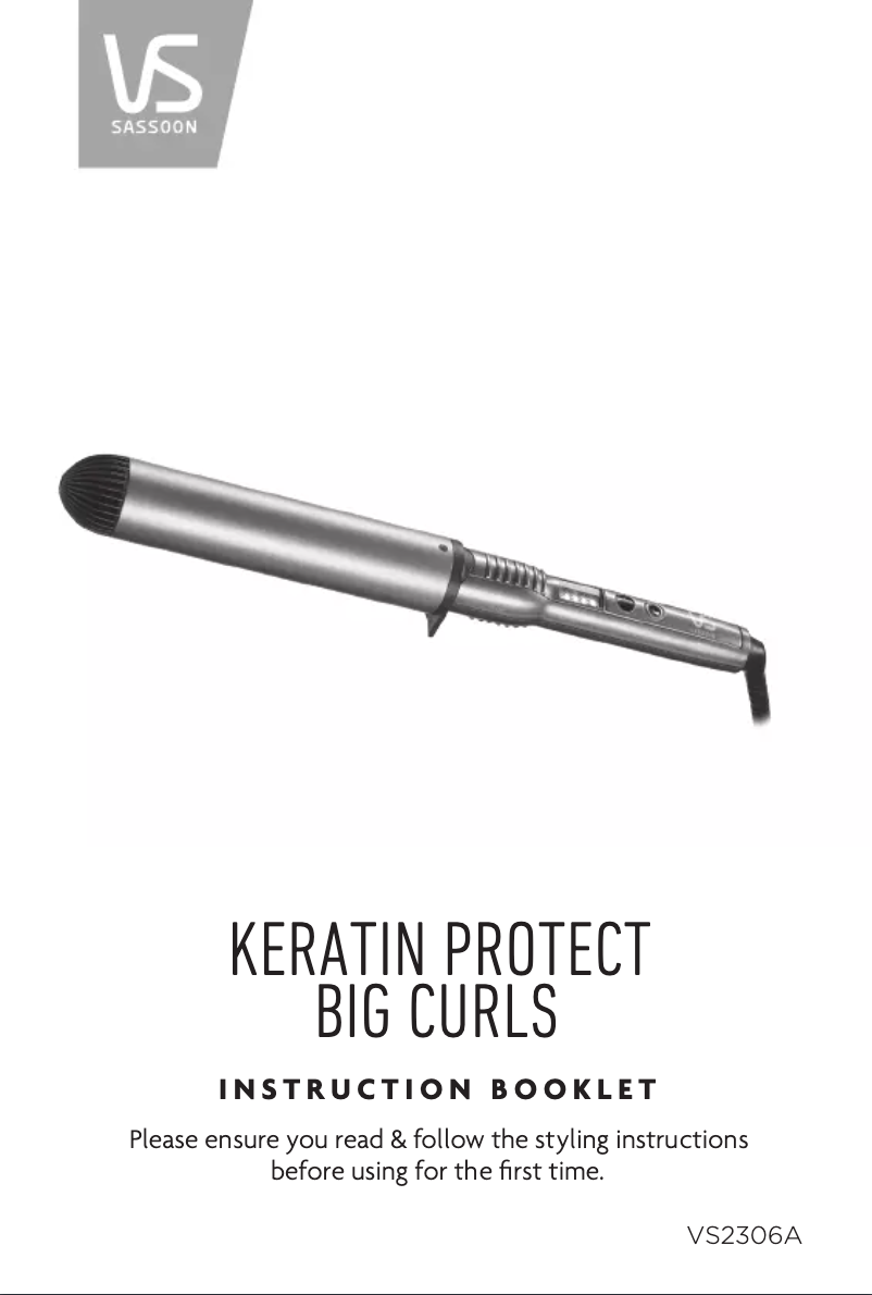 Page 1 de la notice Manuel utilisateur VS Sassoon Keratin Protect VS2306A