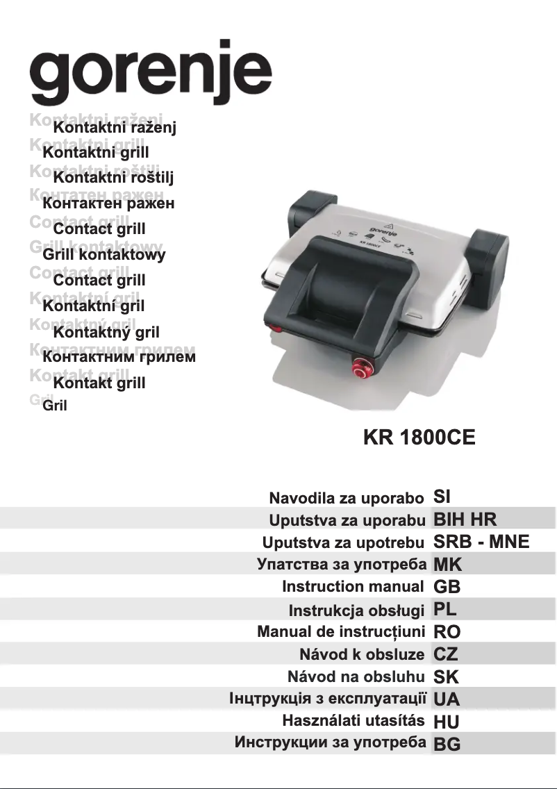 Page 1 de la notice Manuel utilisateur Gorenje KR1800CE