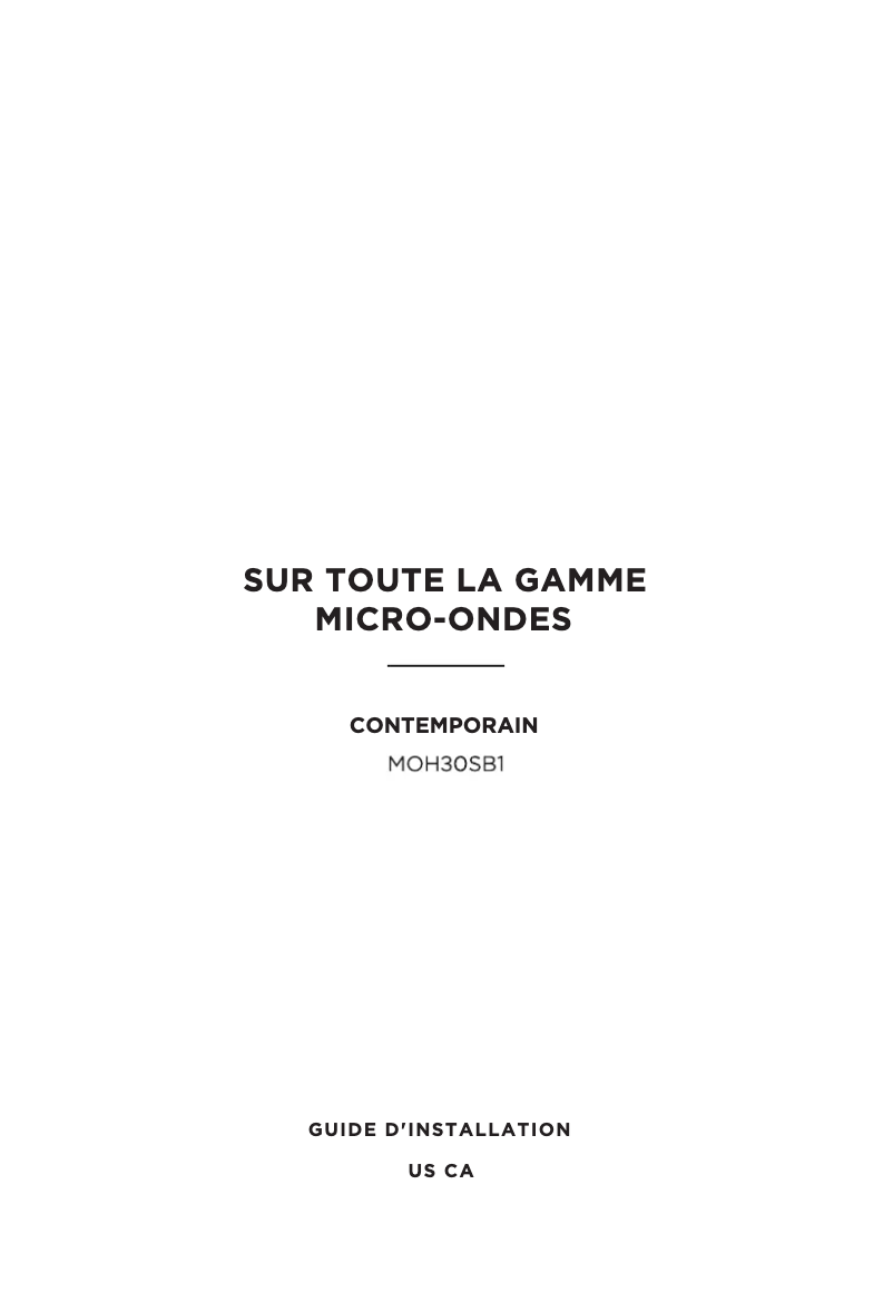 Image de la première page du manuel de l'appareil MOH30SB1