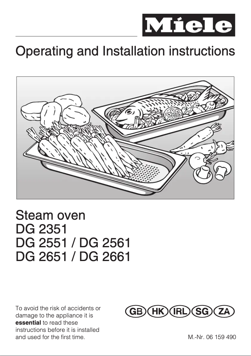 Page n°1 - Manuel utilisateur Miele DG 2651