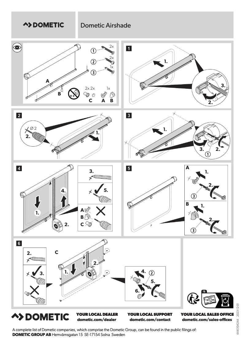 Page 1 de la notice Manuel utilisateur Dometic Airshade