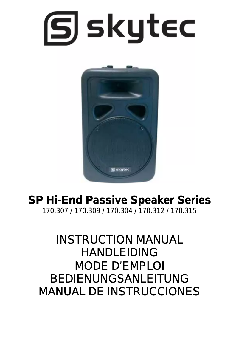 Page n°1 - Manuel utilisateur Skytec SP1000 Hi-End PA-box