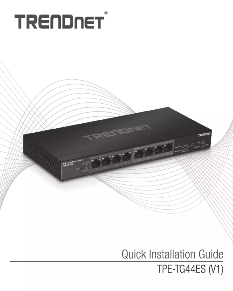 Image de la première page du manuel de l'appareil TPE-TG44ES