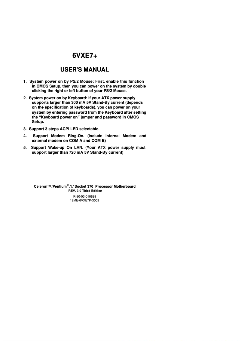 Page 1 de la notice Manuel utilisateur Gigabyte GA-6VXE7+