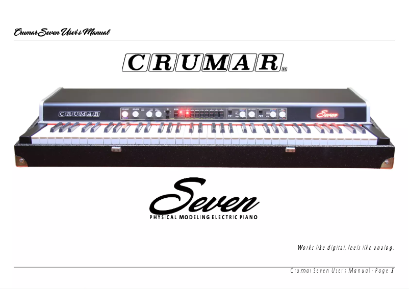 Page 1 de la notice Manuel utilisateur Crumar Seven