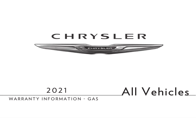 Page 1 de la notice Informations de garantie Chrysler Pacifica (2021)