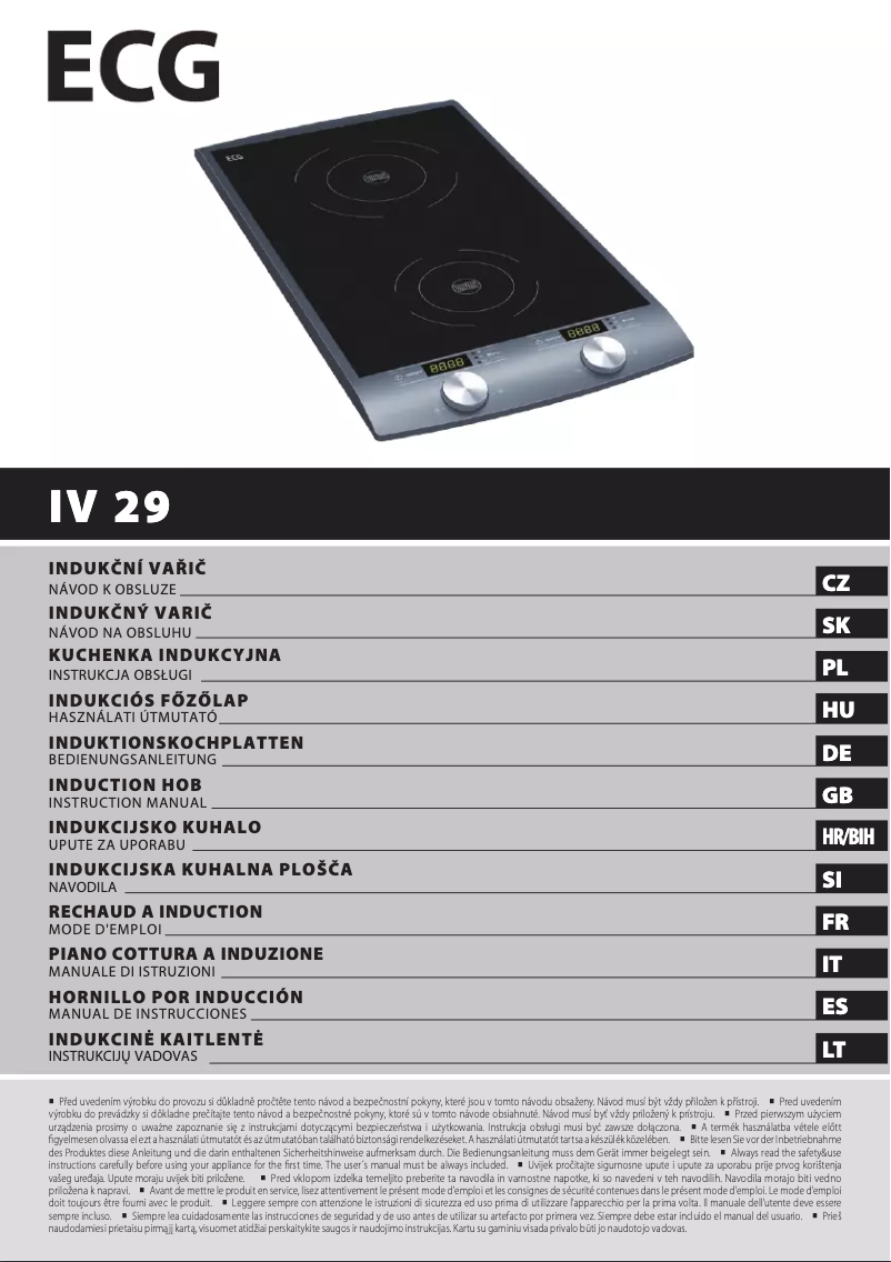 Image de la première page du manuel de l'appareil IV 29 2in1