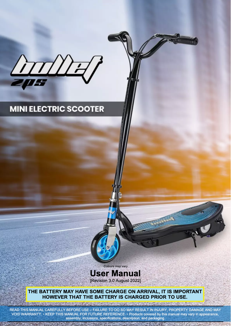 Page n°1 - Manuel utilisateur Bullet ZPS