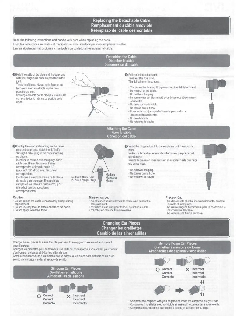 Page n°1 - Manuel utilisateur JVC HA-FW01