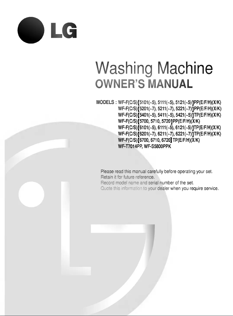 Page n°1 - Manuel utilisateur LG WF-S5700PPK