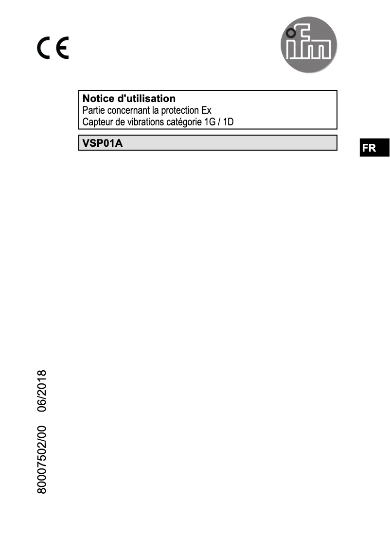 Page n°1 - Manuel utilisateur IFM VSP01A