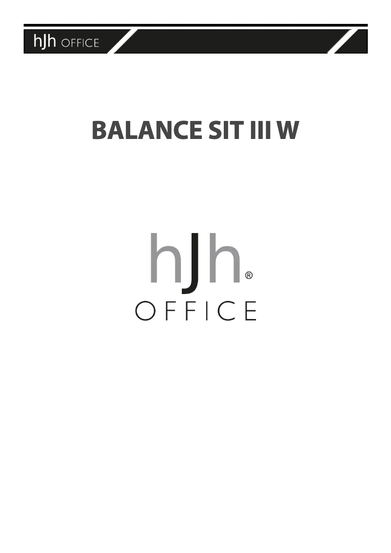 Page n°1 - Manuel utilisateur HJH Office BALANCE SIT III W