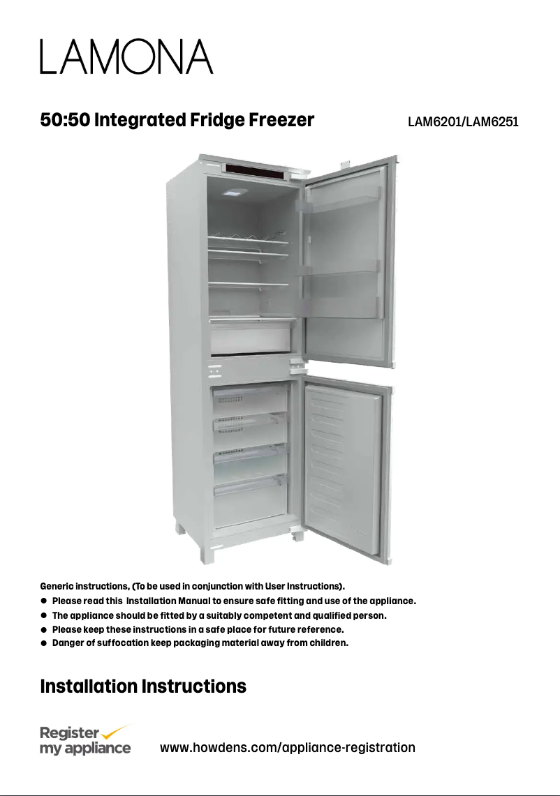 Page n°1 - Guide d'installation Lamona LAM6251