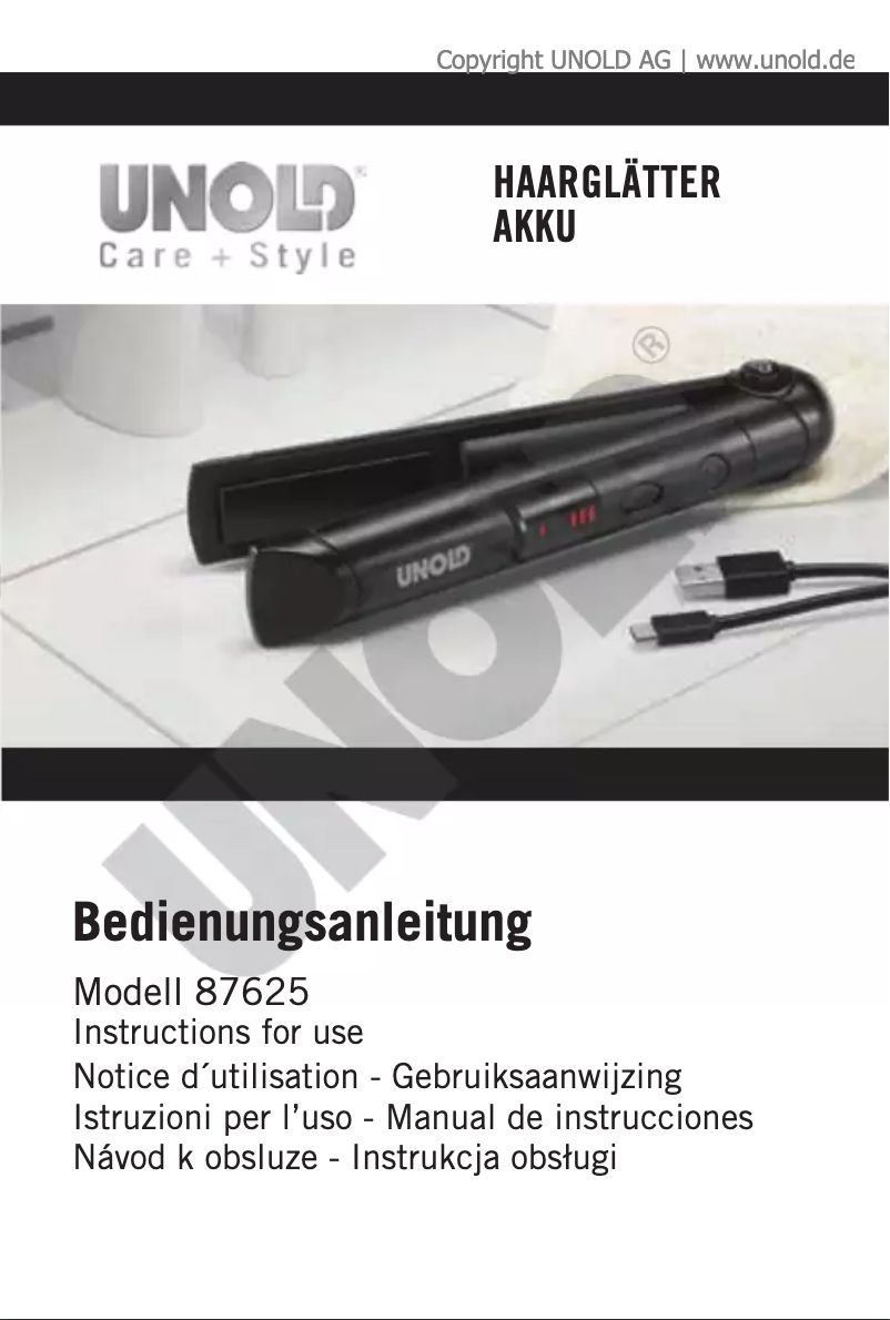 Page n°1 - Manuel utilisateur Unold 87625