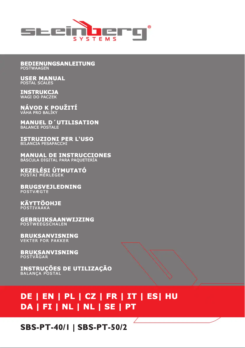Page 1 of the manual User Manual Steinberg SBS-PT-50/2